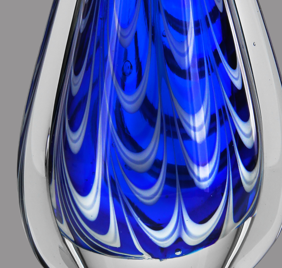 Blue And Black Teardrop Shaped Art Glass Award 5909