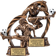 Soccer Male Star Flame Resin Trophies