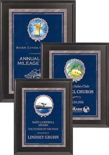 Blue Chrome Plated Sunray Insert Plaques - Stock
