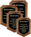 Solid Walnut Plaques with Brass Gold Border