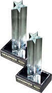 Single Lucite Stars on Marble Bases