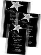 Silver Acrylic Star Desktop Plaques