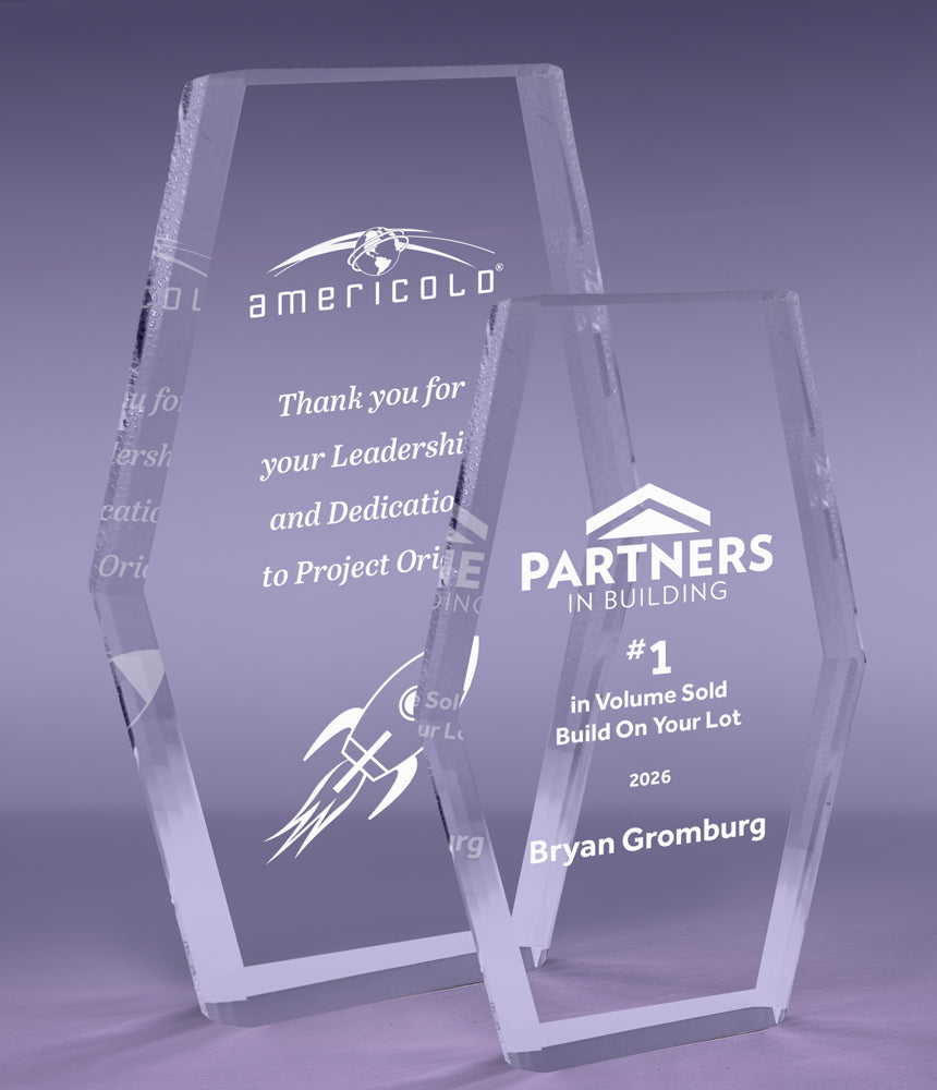 Multi Bevel Brilliance Hexa-Tower Acrylic Awards