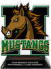 Mustangs Mascot Colorix-T Acrylic Trophy - 6.25 inch Green [TACR6-MSCT-MSTG-GRN-Q]