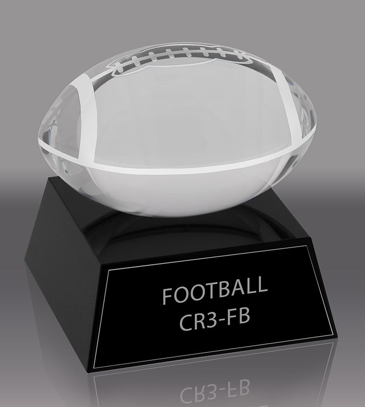 Crystal Football Award- 3.25 inch [CR3-FB-X]