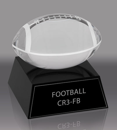 Crystal Football Award- 3.25 inch [CR3-FB-X]