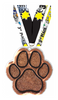 Bronze Glitter Paw Colorix-M Acrylic Medal - 3 inch [MACR3-GLTPAW-B-Q]