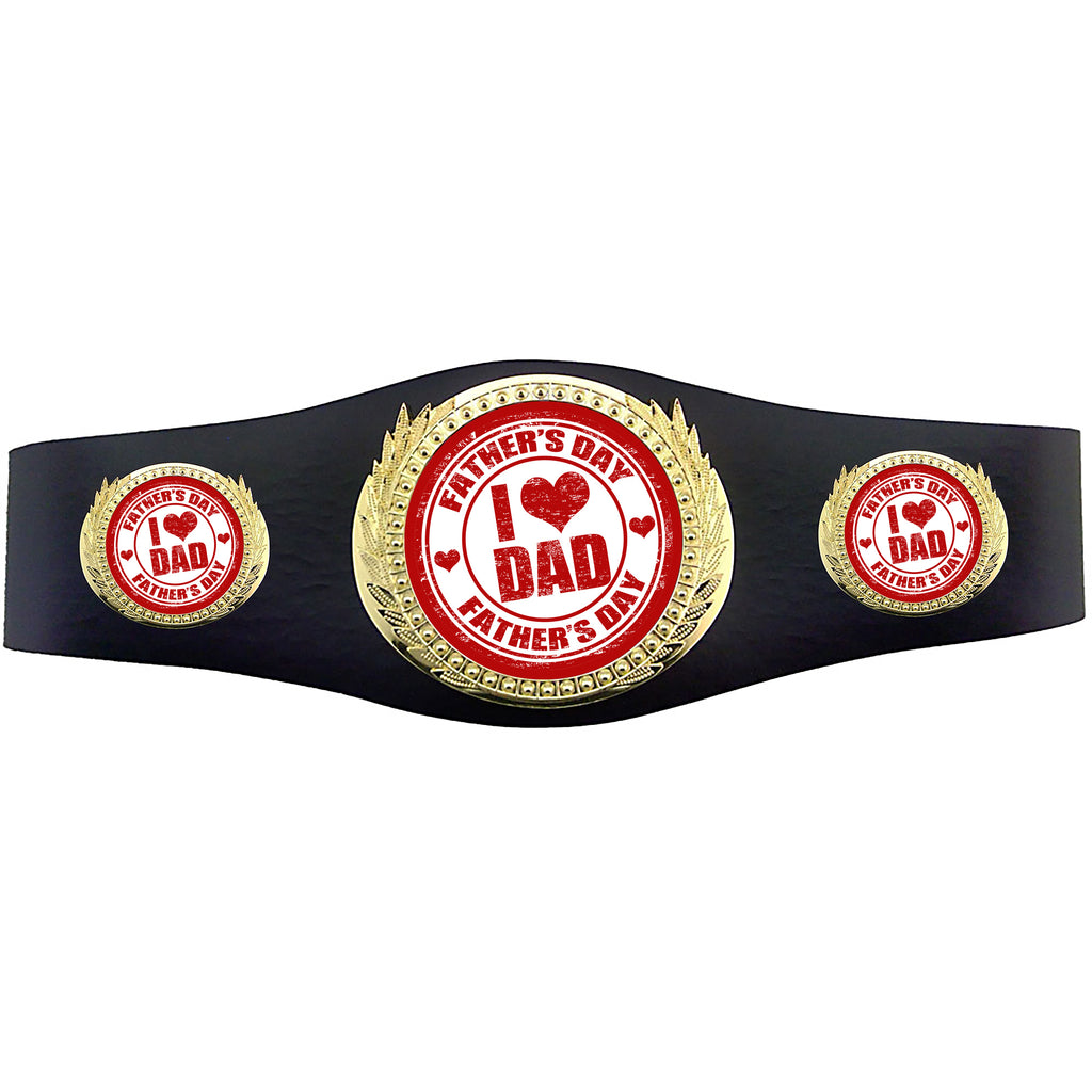 Fathers Day 40 inch Youth Triple Art Champion Award Belt - I Heart Dad [C3SAB3-FDY]