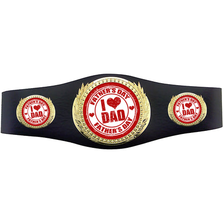Fathers Day 40 inch Youth Triple Art Champion Award Belt - I Heart Dad [C3SAB3-FDY]