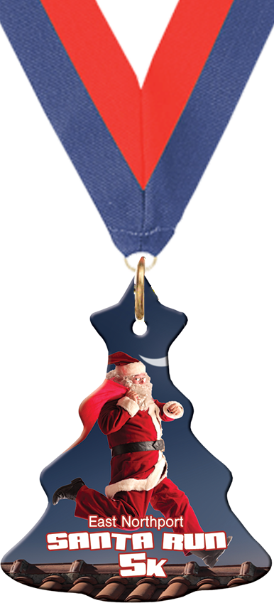 Custom Christmas Tree Ceramic Ornament with Neck Ribbon [OXCER-TRE-NCK]