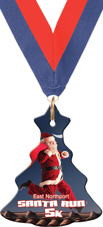Custom Christmas Tree Ceramic Ornament with Neck Ribbon [OXCER-TRE-NCK]