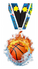 Basketball Fire & Water Colorix-M Acrylic Medal [MACR5-FW-BK-Q]