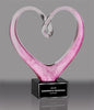 Twisted Pink Heart Art Glass [AGJ64-9]