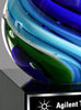 Two-Tone Blue & Green Sphere Art Glass Award [AGJ56-5]