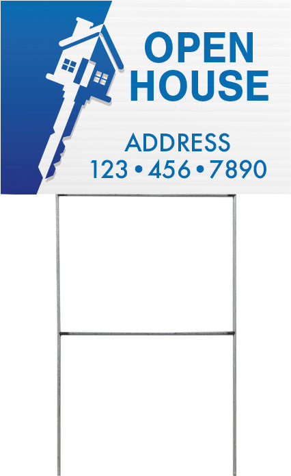 Real Estate Open House Key Yard Sign - 18 x 12 inch [YS1812-REAL-KEY]