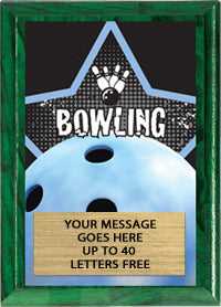 Bowling Full Color Star Plaque [PEDG5-BW]