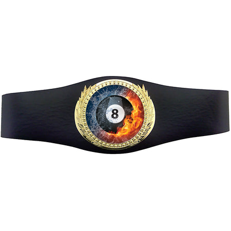 40 inch Billiards Champion Award Belt - Fire & Water [CSAB3-FNW-BL]