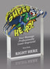 Soccer Superhero Acrylic Award- Male 4x5 inch [ASH-SC-M-45-Q]