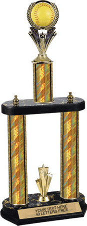 Softball Spinning Ball 20" Two Post Trophy [T2PSB2D20-SB]
