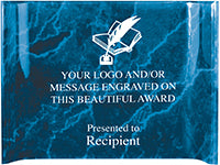 4x6 Blue Marbleized Acrylic Crescent Award [AJD46-BLU]