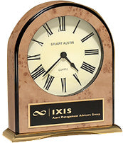 Large Table Top Clock with Burl-Finish Case [TDC938]