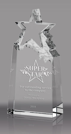Crystal Star on Mountain Award - 6.5 inch [CRMTN-6-X]