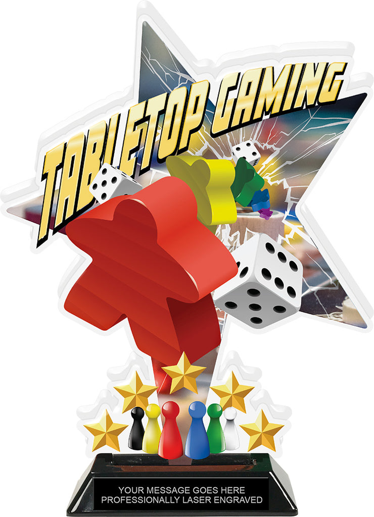 Tabletop Gaming Shattered Star Colorix Acrylic Trophy- 10 inch [TACR10-STR-TBLGAM-Q]
