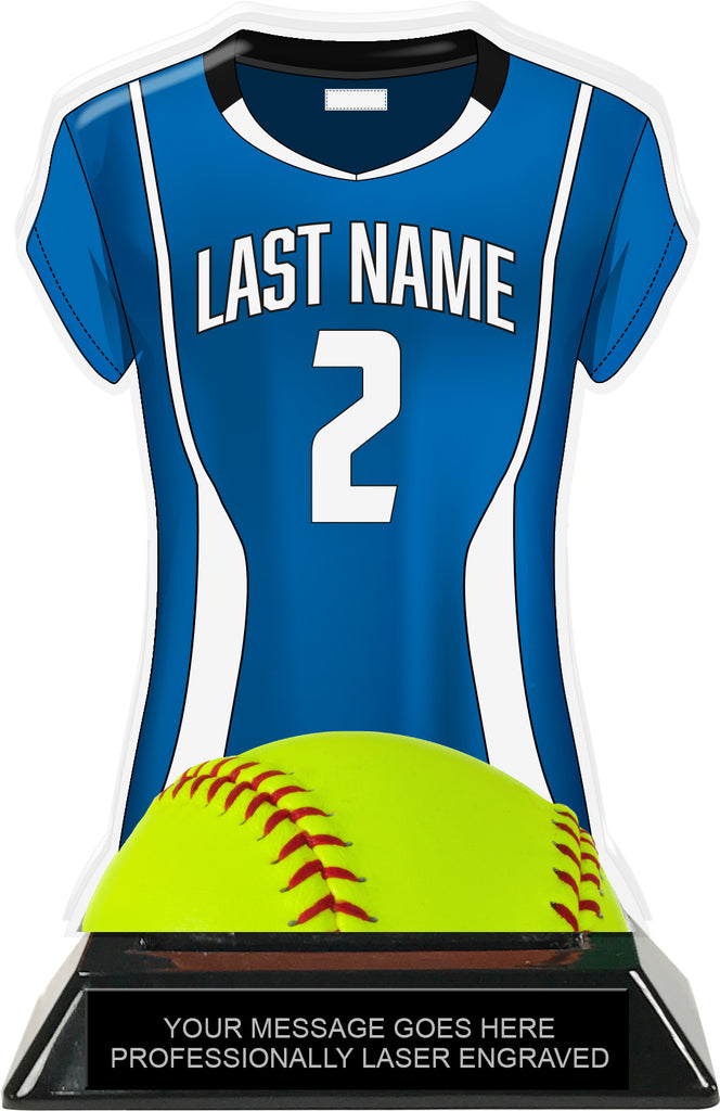 Softball Jersey Colorix-T Acrylic Trophy- Blue [TACR7-JSY-SB-BLU-Q]