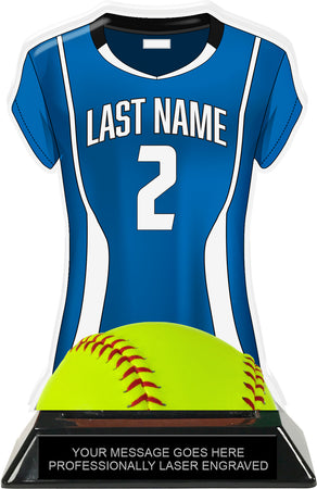 Softball Jersey Colorix-T Acrylic Trophy- Blue [TACR7-JSY-SB-BLU-Q]