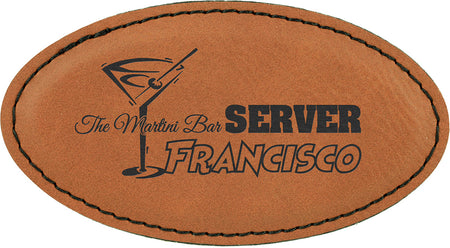 Leatherette Oval Badge - Rawhide [BJ100-4]