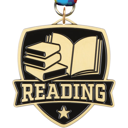 2.5" Reading Banner Shield Medal [MPSHD2-RD]