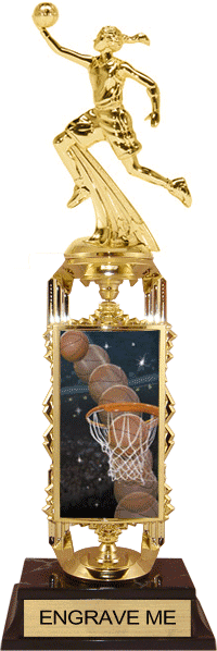 Basketball Lenticular Spinner Riser Trophy - Female [TLSR13-BKF]