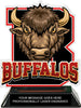 Buffalos Mascot Colorix-T Acrylic Trophy - 6.25 inch Red [TACR6-MSCT-BUF-RED-Q]