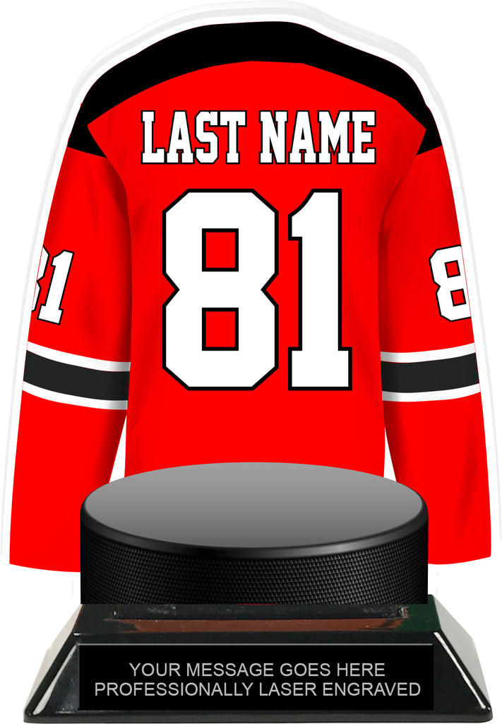 Hockey Jersey Colorix-T Acrylic Trophy- Red [TACR7-JSY-HK-RED-Q]