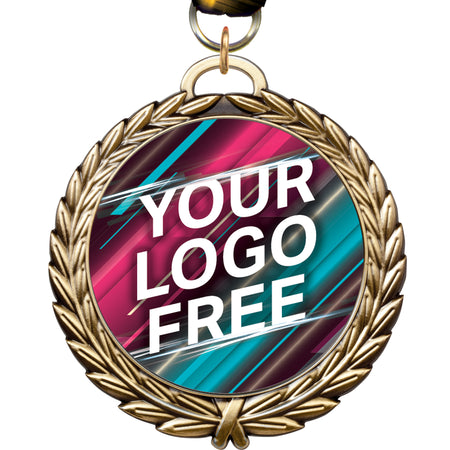 4" XL Wreath Frame Custom Insert Medal [MXM34W]