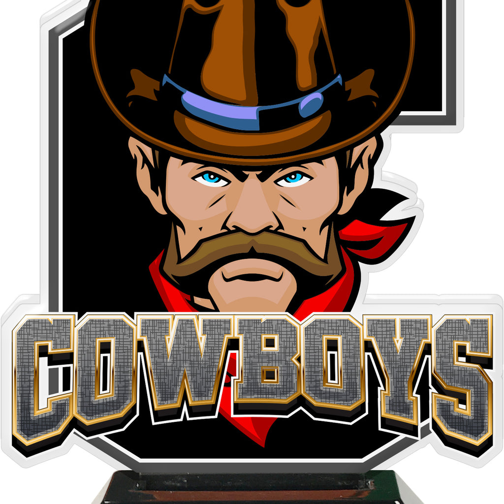 Cowboys Mascot Colorix-T Acrylic Trophies - Black