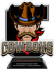 Cowboys Mascot Colorix-T Acrylic Trophy - 8.25 inch Black [TACR8-MSCT-CWBY-BLK-Q]