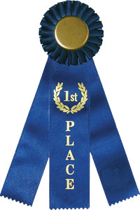 1st Place Triple Streamer Rosette Ribbon [R10R3-1st]