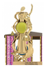 Tennis Sport Color Riser Three-Post Trophy [TCSR3P22-TN]