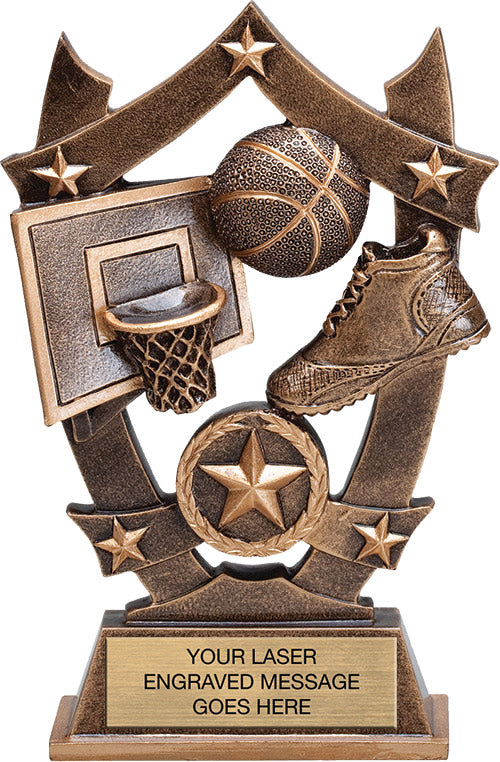 Basketball Arch Resin Trophy - 6.25"  [RMARC6-BK]