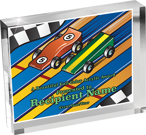 Derby Horizontal Vibrix Acrylic Award [A43BH-PNWD]