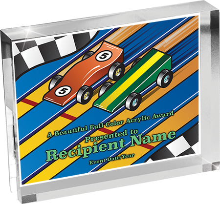 Derby Horizontal Vibrix Acrylic Award [A43BH-PNWD]