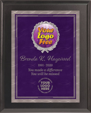 Purple Chrome Plated Sunray Custom Insert Plaque - 8x10 inch [PXJ816Si-8X10-PRP]