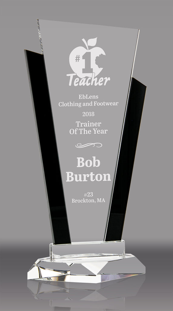 Crystal Marquee with Black Uprights Award - 10.5 inch [CF2-10-BLK-X]