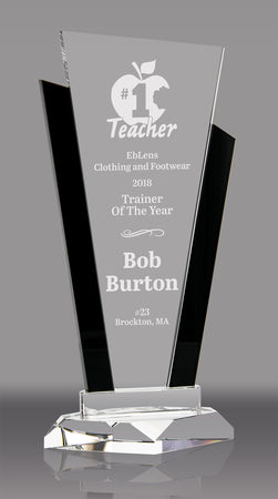 Crystal Marquee with Black Uprights Award - 10.5 inch [CF2-10-BLK-X]