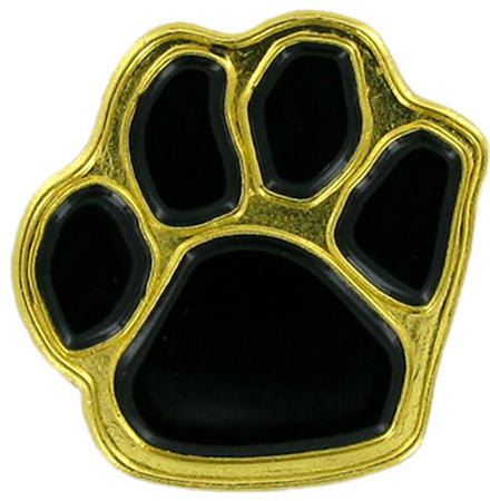 Black Enameled Paw Print Pin [PCM-PAW-BLK]