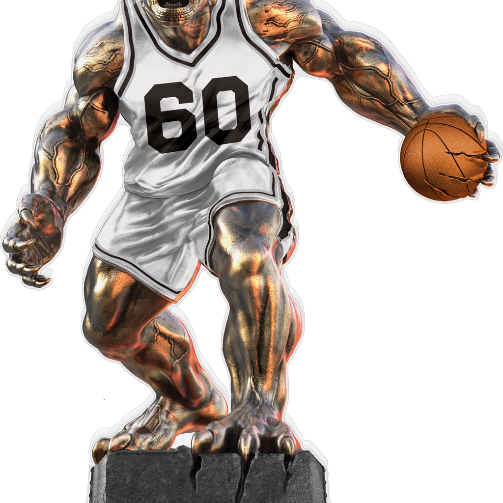Beast Basketball Choose Your Number Acrylic Trophies - White