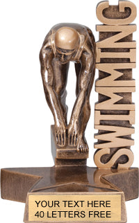 Swimming Billboard - 8" Resin Trophy - Female [RMB8-SWF]
