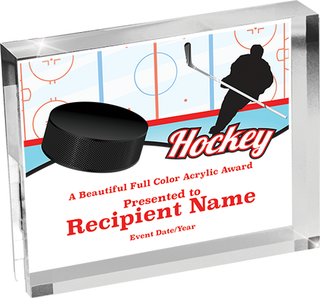 Hockey Horizontal Vibrix Acrylic Award [A43BH-HK]
