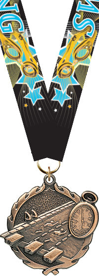 Swimming Wreath Medal- Bronze [MP18-SW-B]